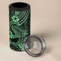 Hawaii Shark 4 in 1 Can Cooler Tumbler Polynesian Pattern Green Version