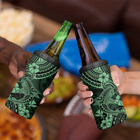 Hawaii Shark 4 in 1 Can Cooler Tumbler Polynesian Pattern Green Version