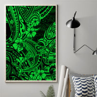 Hawaii Shark Canvas Wall Art Polynesian Pattern Green Version LT01 - Polynesian Pride