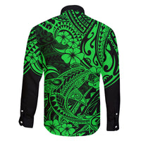 Hawaii Shark Family Matching Puletasi Dress and Hawaiian Shirt Polynesian Pattern Green Version LT01 - Polynesian Pride