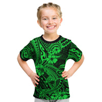 Hawaii Shark Kid T Shirt Polynesian Pattern Green Version LT01 Green - Polynesian Pride
