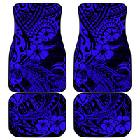 Hawaii Shark Car Mats Polynesian Pattern Navy Blue Version LT01 Blue - Polynesian Pride