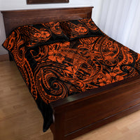 Hawaii Shark Quilt Bed Set Polynesian Pattern Orange Version LT01 - Polynesian Pride