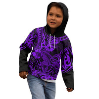 Hawaii Shark Kid Hoodie Polynesian Pattern Purple Version LT01 - Polynesian Pride