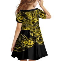 Hawaii Shark Kid Short Sleeve Dress Polynesian Pattern Yellow Version LT01 - Polynesian Pride
