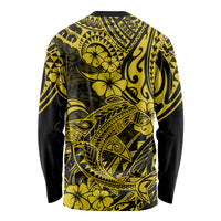 Hawaii Shark Long Sleeve Shirt Polynesian Pattern Yellow Version LT01 - Polynesian Pride
