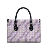 Pua Kalaunu Lei Leather Bag Palaka Pattern