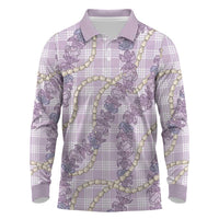 Pua Kalaunu Lei Long Sleeve Polo Shirt Palaka Pattern