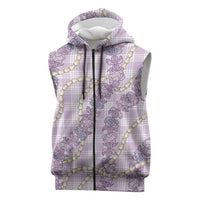 Pua Kalaunu Lei Sleeveless Zip Hoodie Palaka Pattern