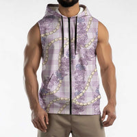 Pua Kalaunu Lei Sleeveless Zip Hoodie Palaka Pattern