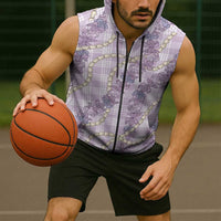 Pua Kalaunu Lei Sleeveless Zip Hoodie Palaka Pattern
