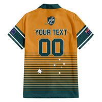 Custom Rugby Australia Family Matching Off The Shoulder Long Sleeve Dress and Hawaiian Shirt Junior Wallabies Go Champions LT01 - Polynesian Pride