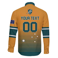 Custom Rugby Australia Family Matching Off The Shoulder Long Sleeve Dress and Hawaiian Shirt Junior Wallabies Go Champions LT01 - Polynesian Pride