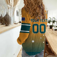 Custom Rugby Australia Women Casual Shirt Junior Wallabies Go Champions