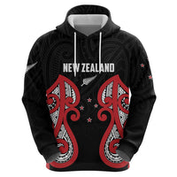 Custom Rugby New Zealand Zip Hoodie Baby Black Go Champions