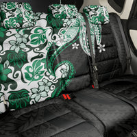 Monstera Plumeria Flowers Green Back Car Seat Cover Polynesian Pattern