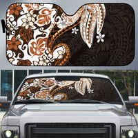 Monstera Plumeria Flowers Orange Auto Sun Shade Polynesian Pattern