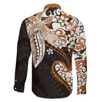 Monstera Plumeria Flowers Orange Family Matching Off Shoulder Short Dress and Hawaiian Shirt Polynesian Pattern