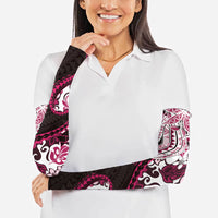 Monstera Plumeria Flowers Pink Arm Sleeves Polynesian Pattern