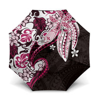 Monstera Plumeria Flowers Pink Umbrella Polynesian Pattern