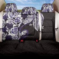 Monstera Plumeria Flowers Purple Back Car Seat Cover Polynesian Pattern