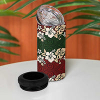 Hawaiian Hibiscus Christmas Color 4 in 1 Can Cooler Tumbler Unique