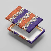 Hawaiian Hibiscus Canvas Wall Art Orange and Purple Unique