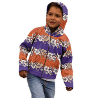 Hawaiian Hibiscus Kid Hoodie Orange and Purple Unique
