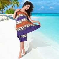 Hawaiian Hibiscus Sarong Orange and Purple Unique