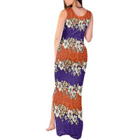 Hawaiian Hibiscus Tank Maxi Dress Orange and Purple Unique
