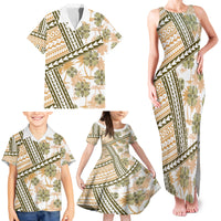 Hawaii Quilt Family Matching Tank Maxi Dress and Hawaiian Shirt Kakau Polynesian Pattern Gold Version LT01 - Polynesian Pride