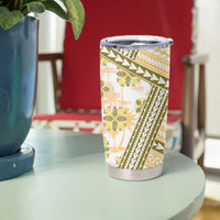 Hawaii Quilt Tumbler Cup Kakau Polynesian Pattern Gold Version