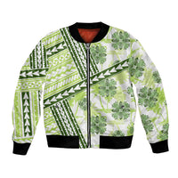 Hawaii Quilt Bomber Jacket Kakau Polynesian Pattern Olive Green Version LT01 Unisex Green - Polynesian Pride