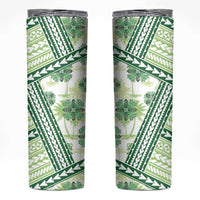 Hawaii Quilt Skinny Tumbler Kakau Polynesian Pattern Olive Green Version