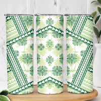 Hawaii Quilt Skinny Tumbler Kakau Polynesian Pattern Olive Green Version