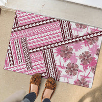 Hawaii Quilt Rubber Doormat Kakau Polynesian Pattern Mauve Pink Version LT01 - Polynesian Pride