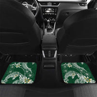 Polynesian Hawaiian Plumeria Tribal Pattern Car Mats Green Version