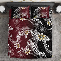 Polynesian Hawaiian Plumeria Tribal Pattern Bedding Set Special Wine Red Version