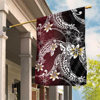 Polynesian Hawaiian Plumeria Tribal Pattern Garden Flag Special Wine Red Version