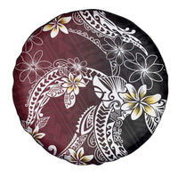 Polynesian Hawaiian Plumeria Tribal Pattern Spare Tire Cover Special Wine Red Version