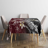 Polynesian Hawaiian Plumeria Tribal Pattern Tablecloth Special Wine Red Version