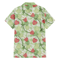 Anthurium Pikake Ti Leaf Palaka Family Matching Tank Maxi Dress and Hawaiian Shirt Green Version
