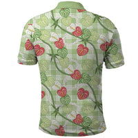 Anthurium Pikake Ti Leaf Palaka Polo Shirt Green Version