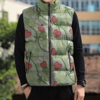 Anthurium Pikake Ti Leaf Palaka Sleeveless Puffer Jacket Green Version