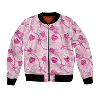 Anthurium Pikake Ti Leaf Palaka Bomber Jacket Pink Version