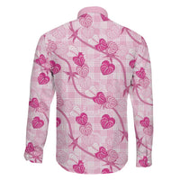 Anthurium Pikake Ti Leaf Palaka Family Matching Tank Maxi Dress and Hawaiian Shirt Pink Version