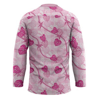 Anthurium Pikake Ti Leaf Palaka Hockey Jersey Pink Version