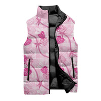 Anthurium Pikake Ti Leaf Palaka Sleeveless Puffer Jacket Pink Version