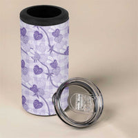 Anthurium Pikake Ti Leaf Palaka 4 in 1 Can Cooler Tumbler Purple Version