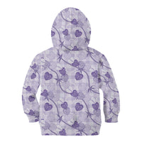 Anthurium Pikake Ti Leaf Palaka Kid Hoodie Purple Version